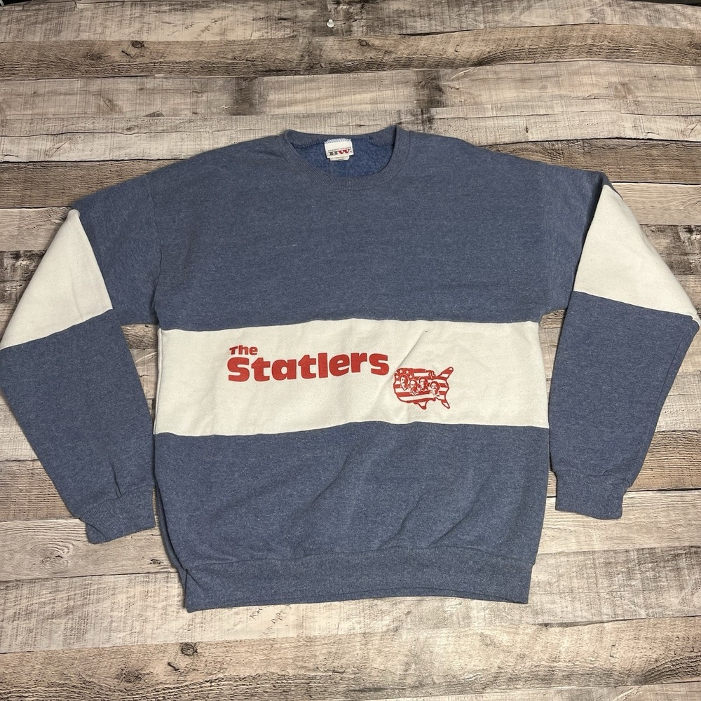 The Statlers Sweatshirt Size Large Blue White Vintage Band Merchandise